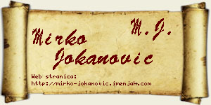 Mirko Jokanović vizit kartica